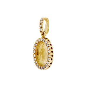 Medalla Virgen milagrosa de oro con diamantes - Imagen 2