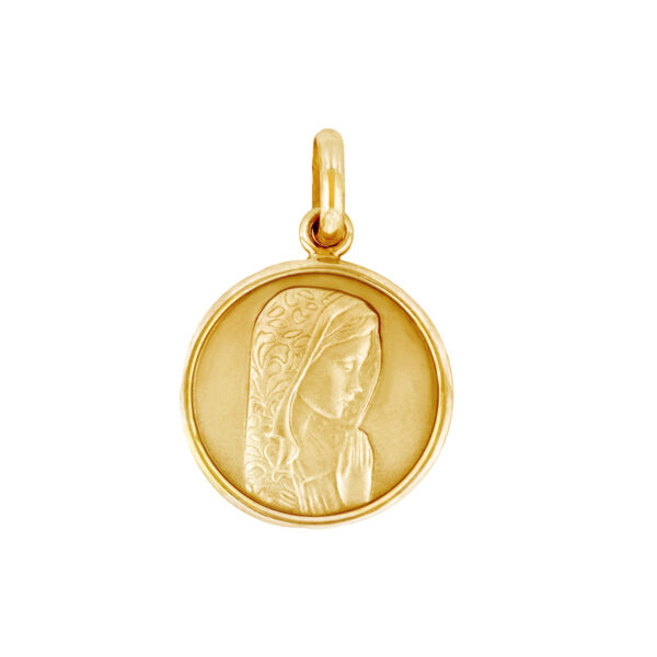 Medalla Madona manto grabado de oro