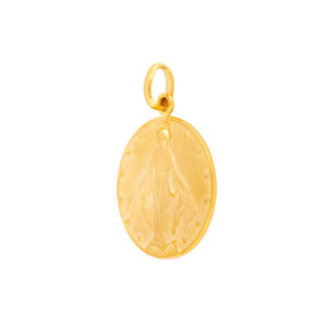 Medalla Virgen Milagrosa redonda de oro - Imagen 2