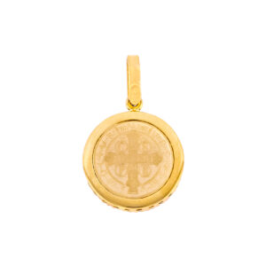 Medalla San Benito de oro con diamantes - Imagen 3