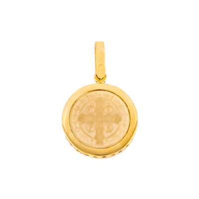 Medalla San Benito de oro con diamantes - Imagen 3