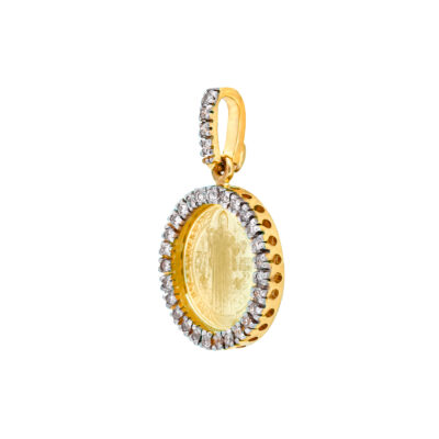 Medalla San Benito de oro con diamantes - Imagen 2