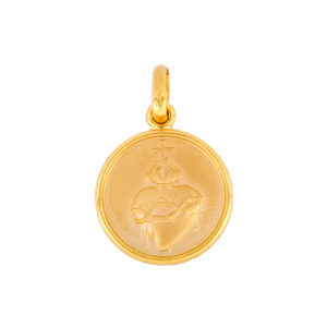 Medalla Sagrado corazon de Jesus redonda de oro