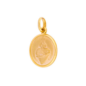 Medalla Sagrado corazon de Jesus redonda de oro - Imagen 2