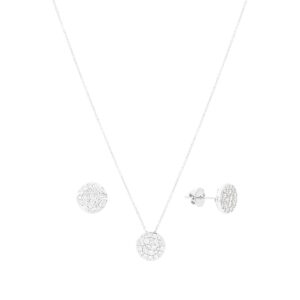 Juego oro blanco con diamante