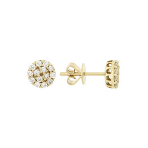 Juego de broquel con dije en oro amarillo con diamantes - Imagen 3