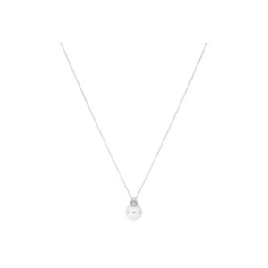 Juego de broquel con dije de perla en oro blanco - Imagen 2