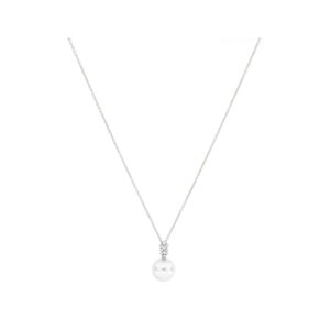 Juego de broquel con dije de perla en oro blanco - Imagen 2