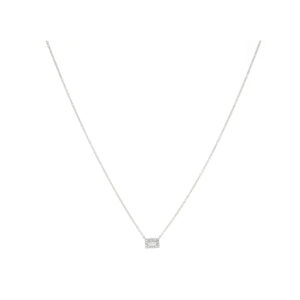 Juego de broquel con dije en oro blanco con diamantes - Imagen 2