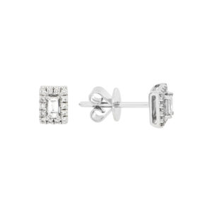 Juego de broquel con dije en oro blanco con diamantes - Imagen 3