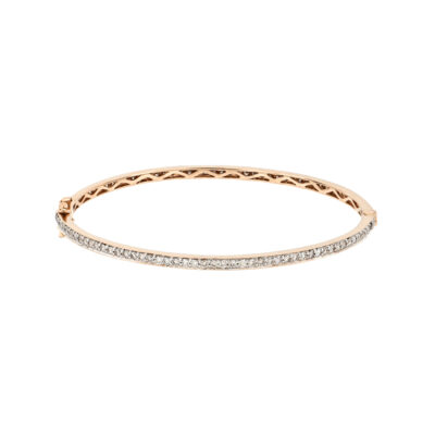 Aro en oro rosa con diamantes