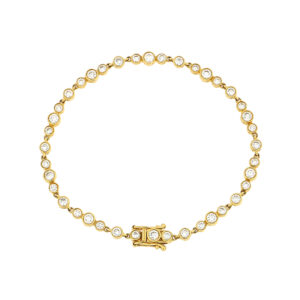 Pulsera tenis en oro con diamantes