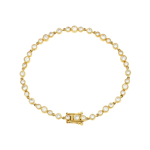 Pulsera tenis en oro con diamantes