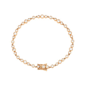 Pulsera tenis en oro rosa con diamantes