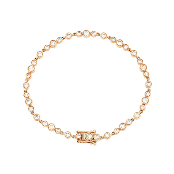 Pulsera tenis en oro rosa con diamantes