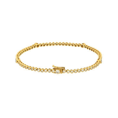 Pulsera tenis en oro con diamantes
