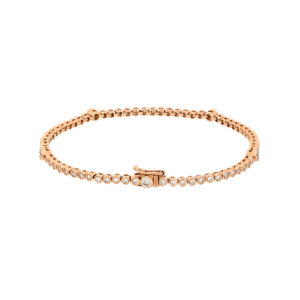 Pulsera tenis en oro rosa con diamantes