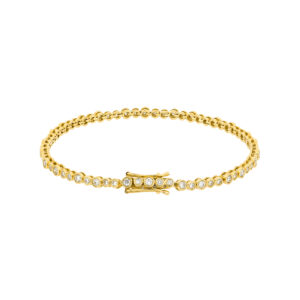 Pulsera tenis en oro con diamantes