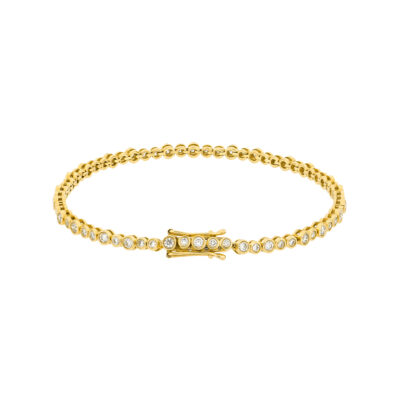 Pulsera tenis en oro con diamantes