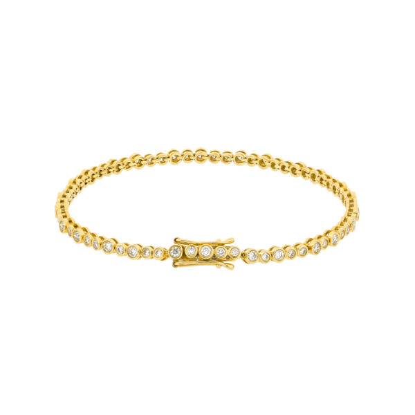 Pulsera tenis en oro con diamantes