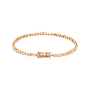 Pulsera tenis en oro rosa con diamantes