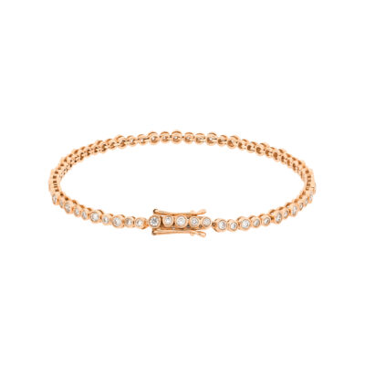 Pulsera tenis en oro rosa con diamantes