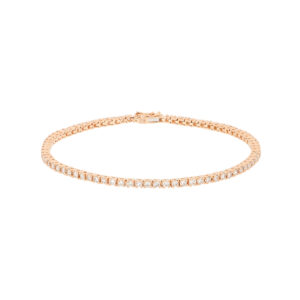 Pulsera tenis en oro rosa con diamantes