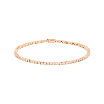Pulsera tenis en oro rosa con diamantes