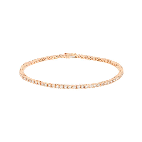 Pulsera tenis en oro rosa con diamantes