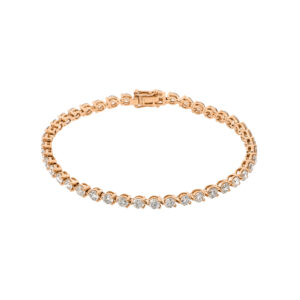 Pulsera tenis en oro rosa con diamantes