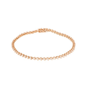 Pulsera tenis en oro rosa con diamantes