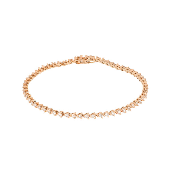 Pulsera tenis en oro rosa con diamantes