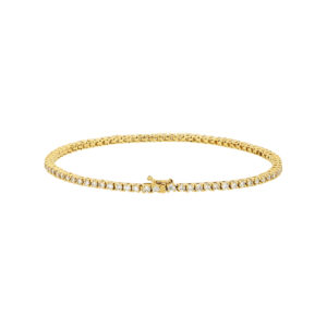Pulsera tenis en oro con diamantes