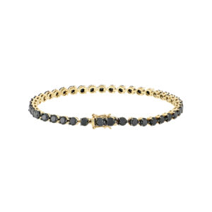 Pulsera tenis de oro con diamantes negros