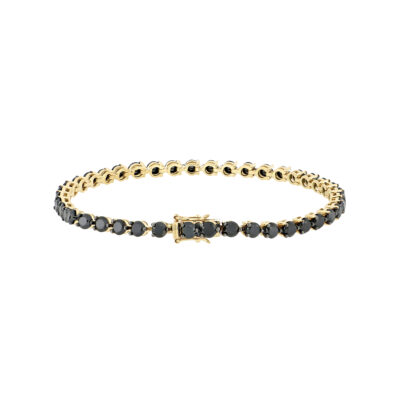 Pulsera tenis de oro con diamantes negros