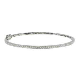 Pulsera aro de oro blanco con diamantes