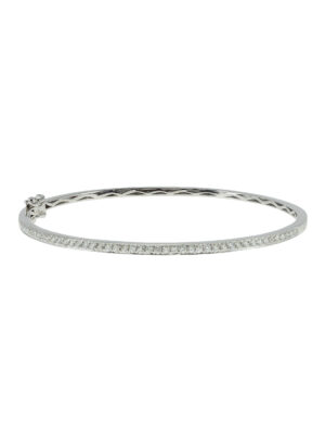 Pulsera aro de oro blanco con diamantes