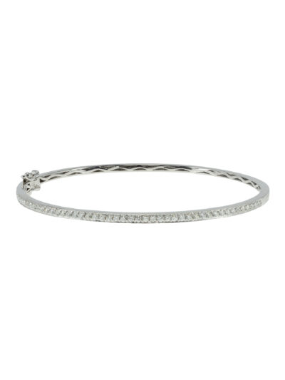 Pulsera aro de oro blanco con diamantes