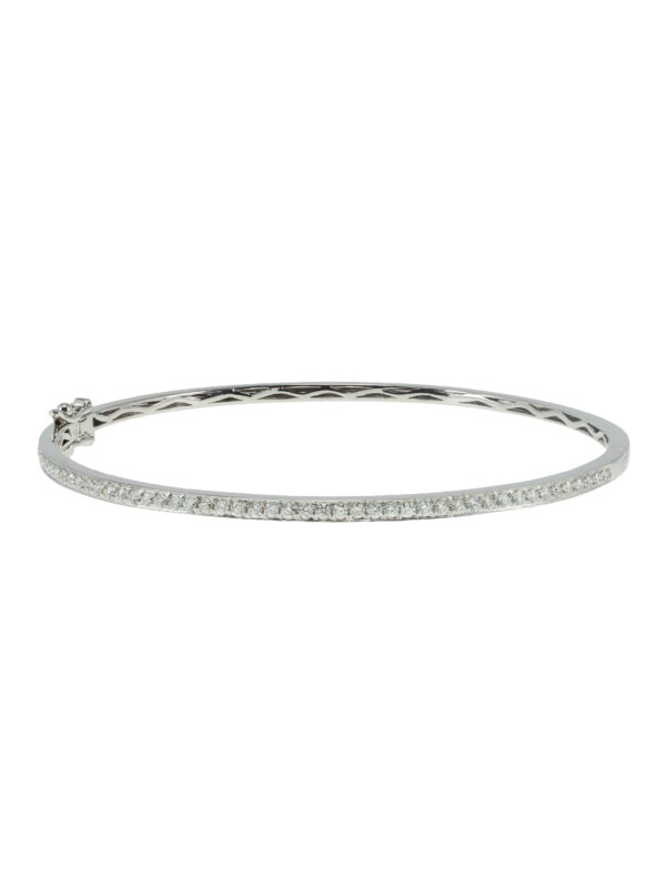 Pulsera aro de oro blanco con diamantes