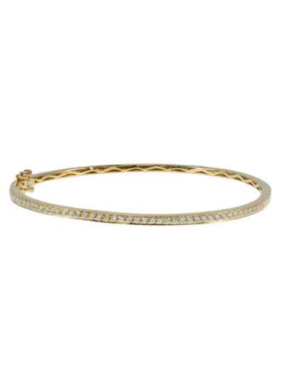 Pulsera aro de oro amarillo con diamantes