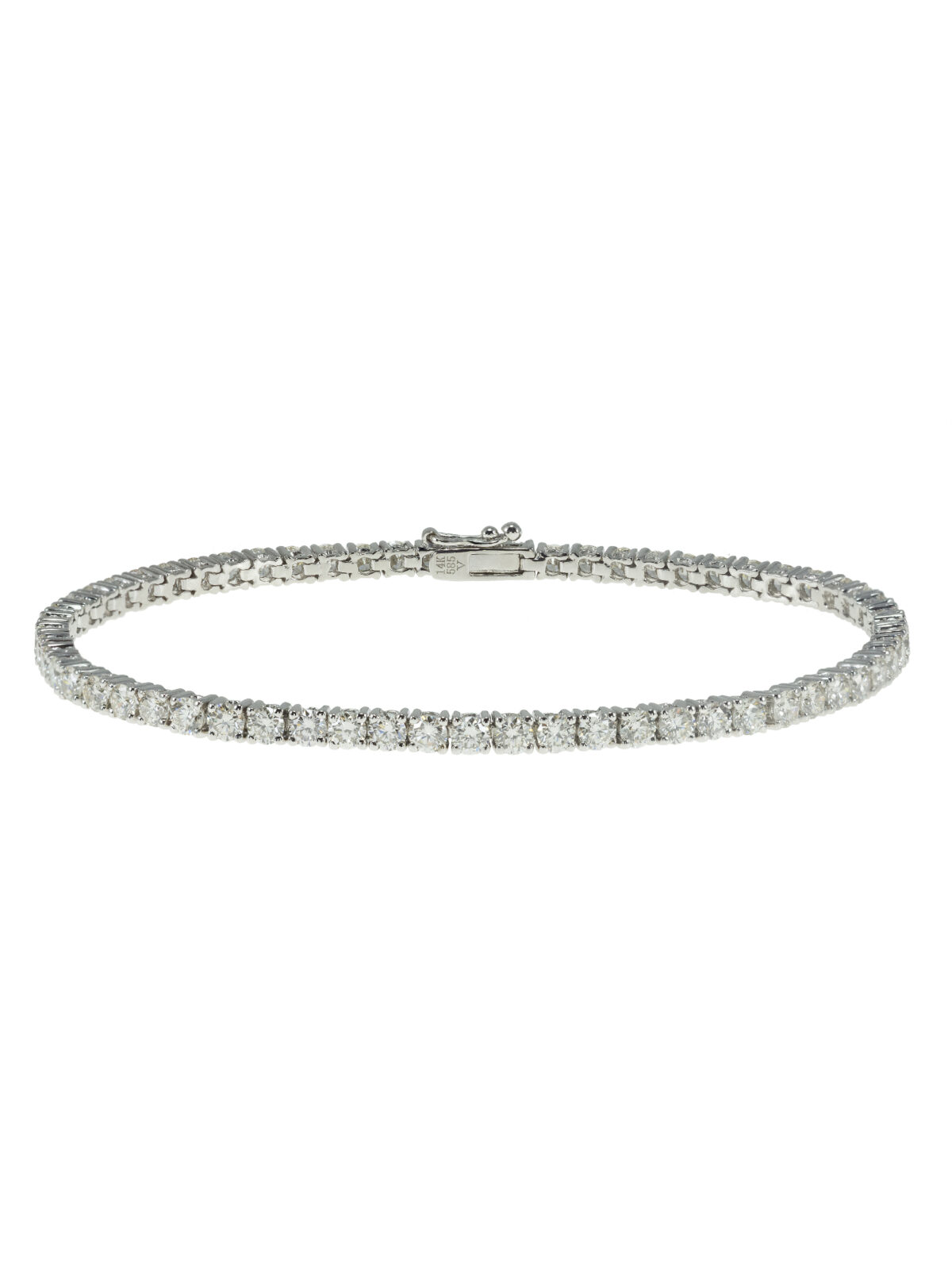 Pulsera tenis de oro blanco con diamantes