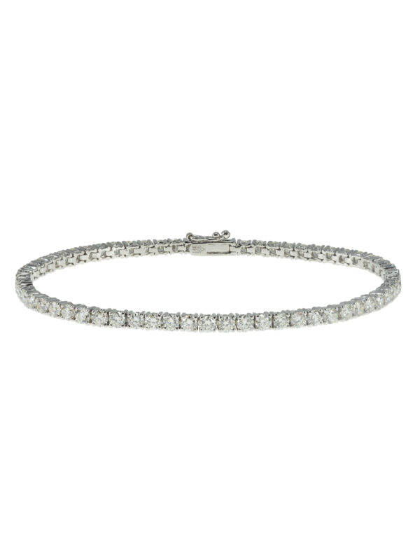 Pulsera tenis de oro blanco con diamantes