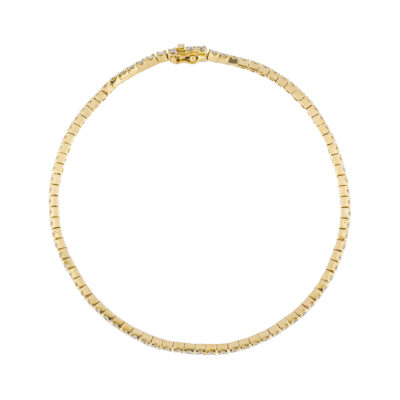 Pulsera tennis de oro amarillo con diamantes