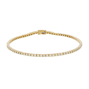 Pulsera tennis de oro amarillo con diamantes - Imagen 2