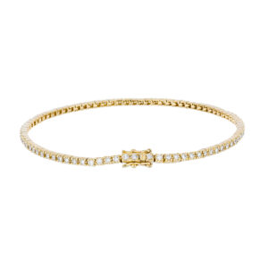 Pulsera tennis de oro amarillo con diamantes - Imagen 3
