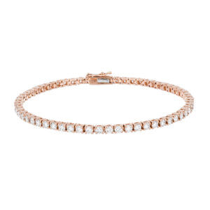 Pulsera tennis de oro rosa con diamantes - Imagen 2