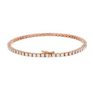 Pulsera tennis de oro rosa con diamantes - Imagen 3