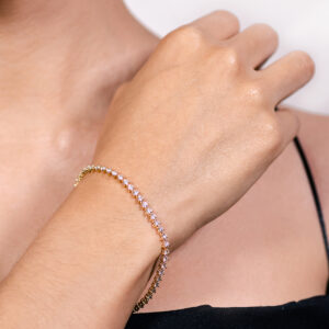 Pulsera tennis de oro blanco con diamantes - Imagen 3