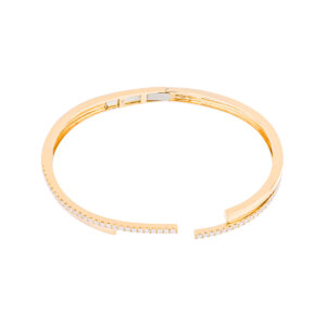 Pulsera abierta en oro amarillo con diamantes - Imagen 2
