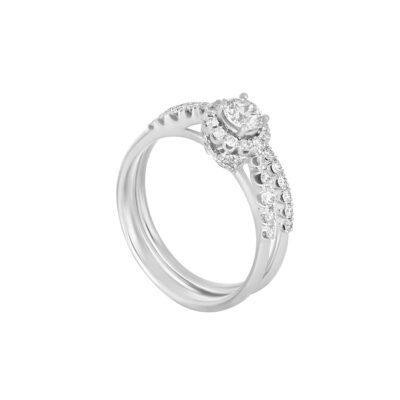 Anillo de Oro Blanco con Diamantes Naturales